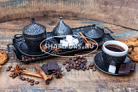 Турецкий набор для кофе античное серебро