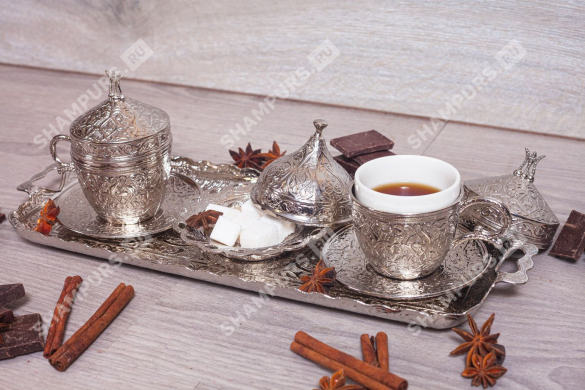 Турецкий набор для кофе серебро