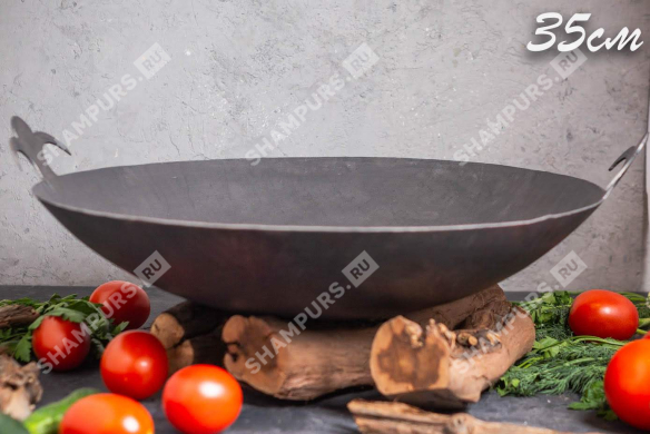 Wok стальной с двумя ручками 35 см
