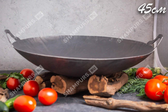 Wok стальной с двумя ручками 45 см