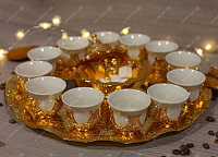 Золотой турецкий набор для кофе на 12 персон