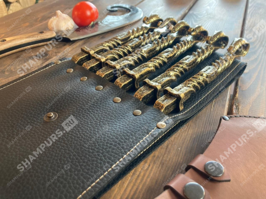 Набор шампуров Эльбрус в чехле (экокожа)