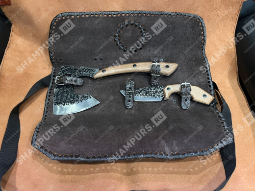 Набор скрутка "Топор и нож" (коричневая)